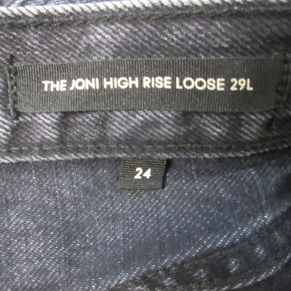 Aritzia Denim Forum Joni High Rise Loose Jeans Women 24 Black Denim Cotton 582 - Picture 5 of 12